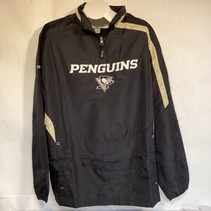 Pittsburgh Penguins 1/4 zip pullover Windbreaker mens size XL Reebok Center Ice